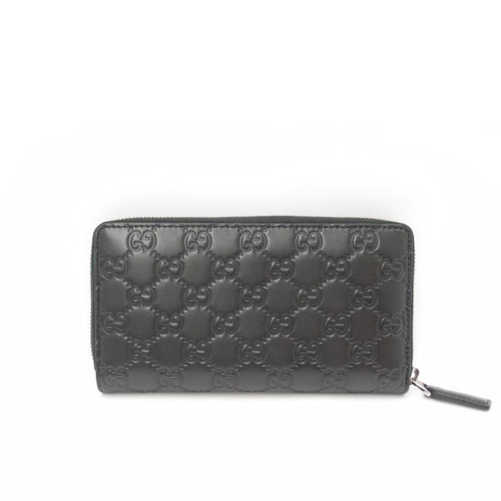 Gucci Black Signature Wallet Leather Avel Long